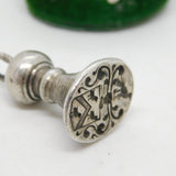 Late-17th Century Sterling Silver Bell Form Heraldic Fob Seal Antique c1690