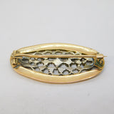 George III 9ct Gold, Sterling Silver, Old-Cut Diamond Brooch Antique c1800