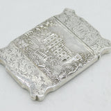 Victorian Sterling Silver Windsor & Warwick Double-Sided Card Case Antique 1840 Birmingham