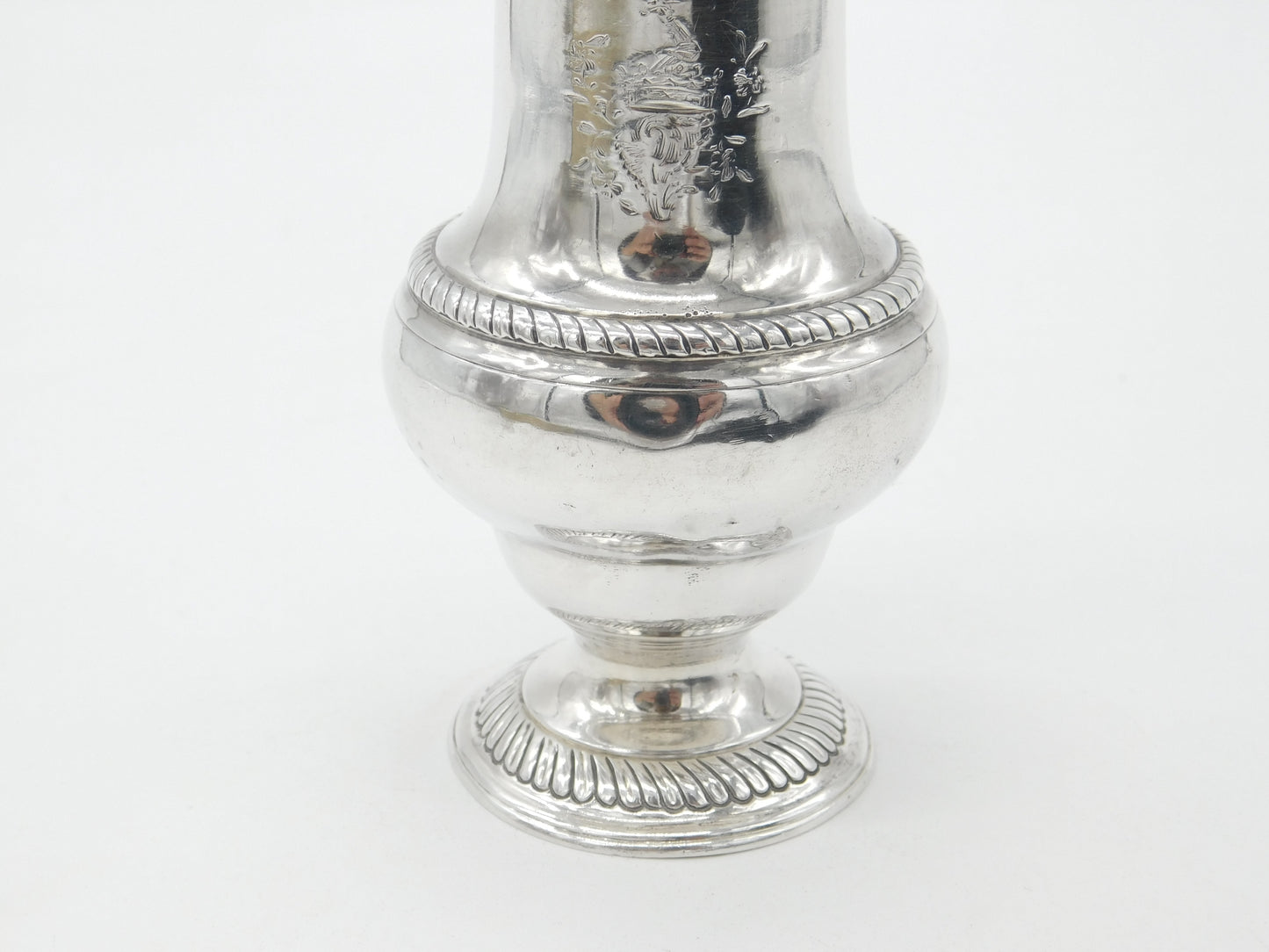 George II Sterling Silver Large Crested Muffineer Sugar Caster 1759 London