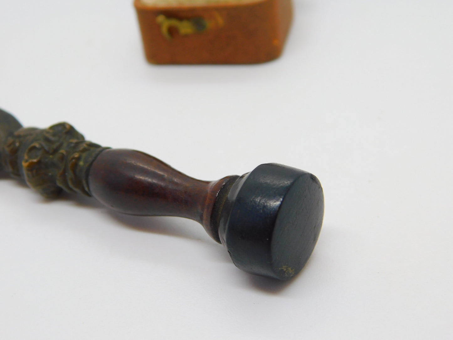 Victorian Bronze & Wooden Outstretched Hand Pipe Tamper Antique c1860