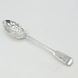 Early Victorian Sterling Silver Berry Pattern Serving Spoon 1838 London Antique