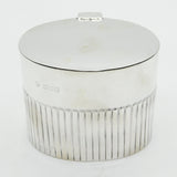Edwardian Sterling Silver Barrel Form Fluted Tea Caddy Antique 1902 Birmingham