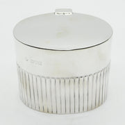 Edwardian Sterling Silver Barrel Form Fluted Tea Caddy Antique 1902 Birmingham