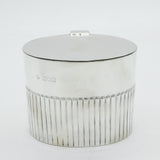 Edwardian Sterling Silver Barrel Form Fluted Tea Caddy Antique 1902 Birmingham