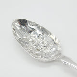 Early Victorian Sterling Silver Berry Pattern Serving Spoon 1838 London Antique