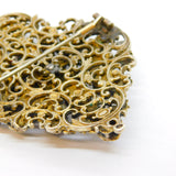 19th Century Austro-Hungarian Large Sterling Silver Gilt Stone Set Brooch Antique c1840
