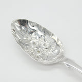 Early Victorian Sterling Silver Berry Pattern Serving Spoon 1838 London Antique