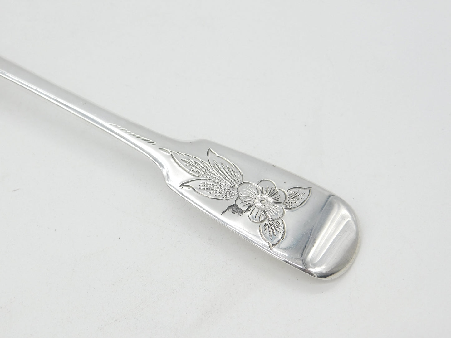 Early Victorian Sterling Silver Berry Pattern Serving Spoon 1838 London Antique