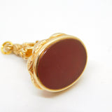 9ct Yellow Gold Regal Lion & Shield Carnelian Set Fob Seal Vintage 1966 London