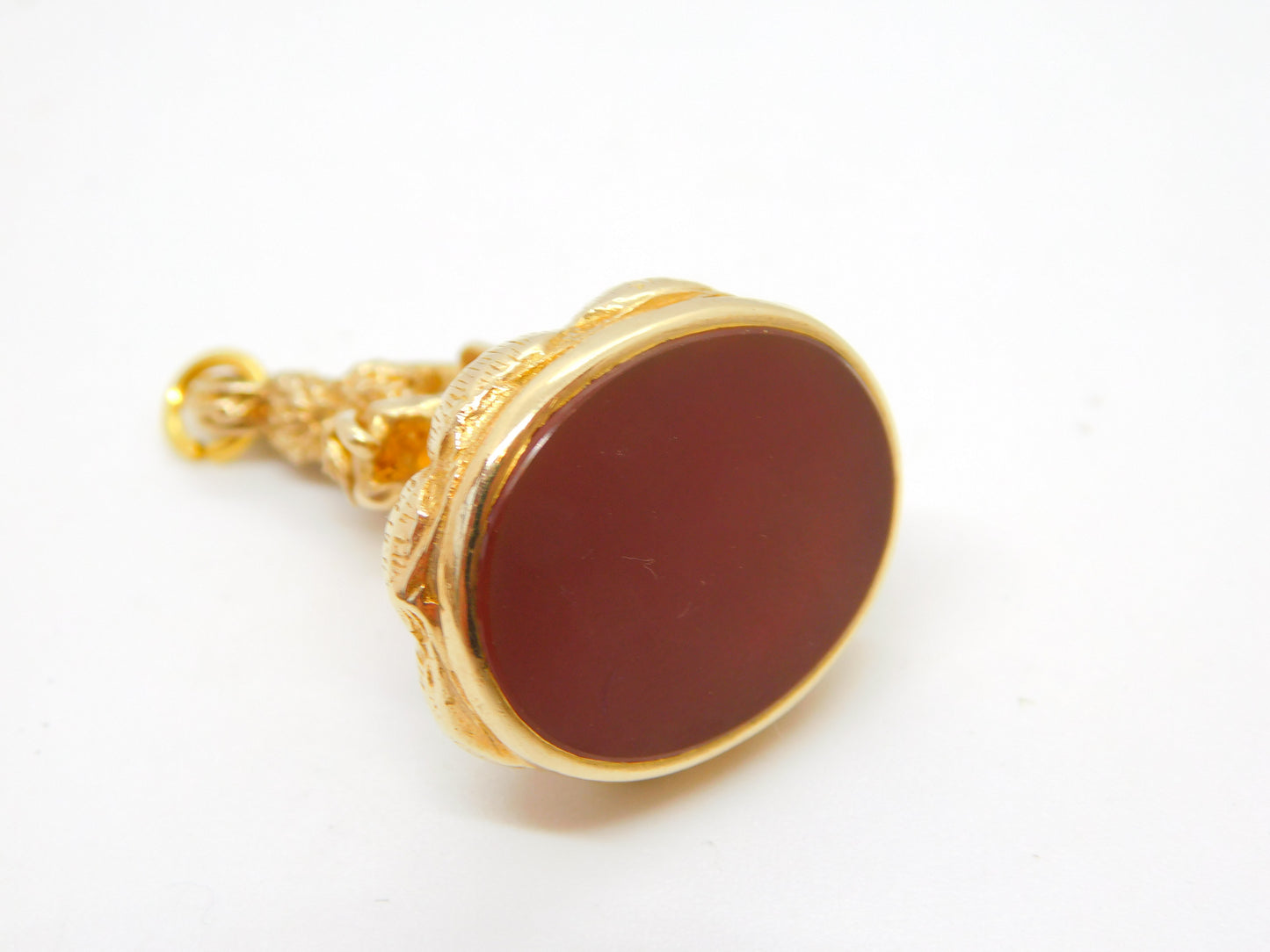 9ct Yellow Gold Regal Lion & Shield Carnelian Set Fob Seal Vintage 1966 London