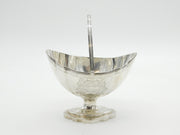 George III Sterling Silver Pedestal Swing Handle Basket Antique 1797 London