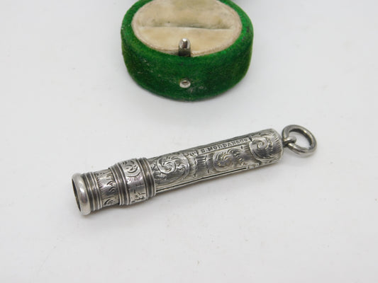 Victorian Sampson Mordan Sterling Silver Propelling Pencil Fob Antique 1900