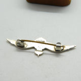 WWII-era Sterling Silver & Enamel RAF Wings Sweetheart Brooch c1940 Antique