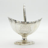 George III Sterling Silver Pedestal Swing Handle Basket Antique 1797 London