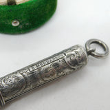 Victorian Sampson Mordan Sterling Silver Propelling Pencil Fob Antique 1900