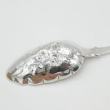 Early Victorian Sterling Silver Berry Pattern Serving Spoon 1838 London Antique