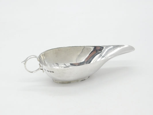 Sterling Silver Modernist Pattern Sauce Boat Antique 1934 Chester Art Deco