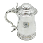 George II Sterling Silver Large Lidded Tankard Antique 1758 London