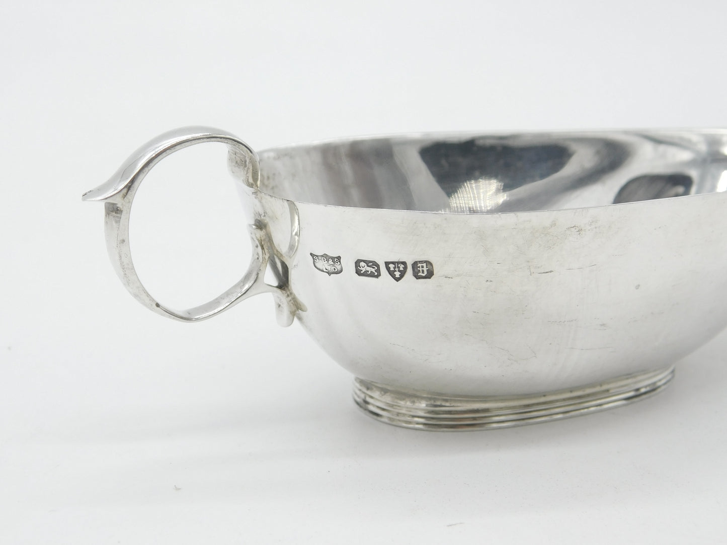 Sterling Silver Modernist Pattern Sauce Boat Antique 1934 Chester Art Deco