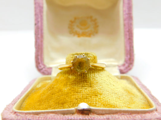 18ct Yellow Gold & Yellow Sapphire Solitaire Ring Vintage 1994 London