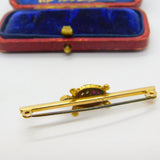 18ct Yellow Gold, Pave Set Ruby & Diamond Turtle Sweetheart Brooch c1920