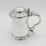 George II Sterling Silver Large Lidded Tankard Antique 1758 London