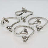 Chris Morphy Modernist Sterling Silver Floral Set of Napkin Rings 1987 Vintage
