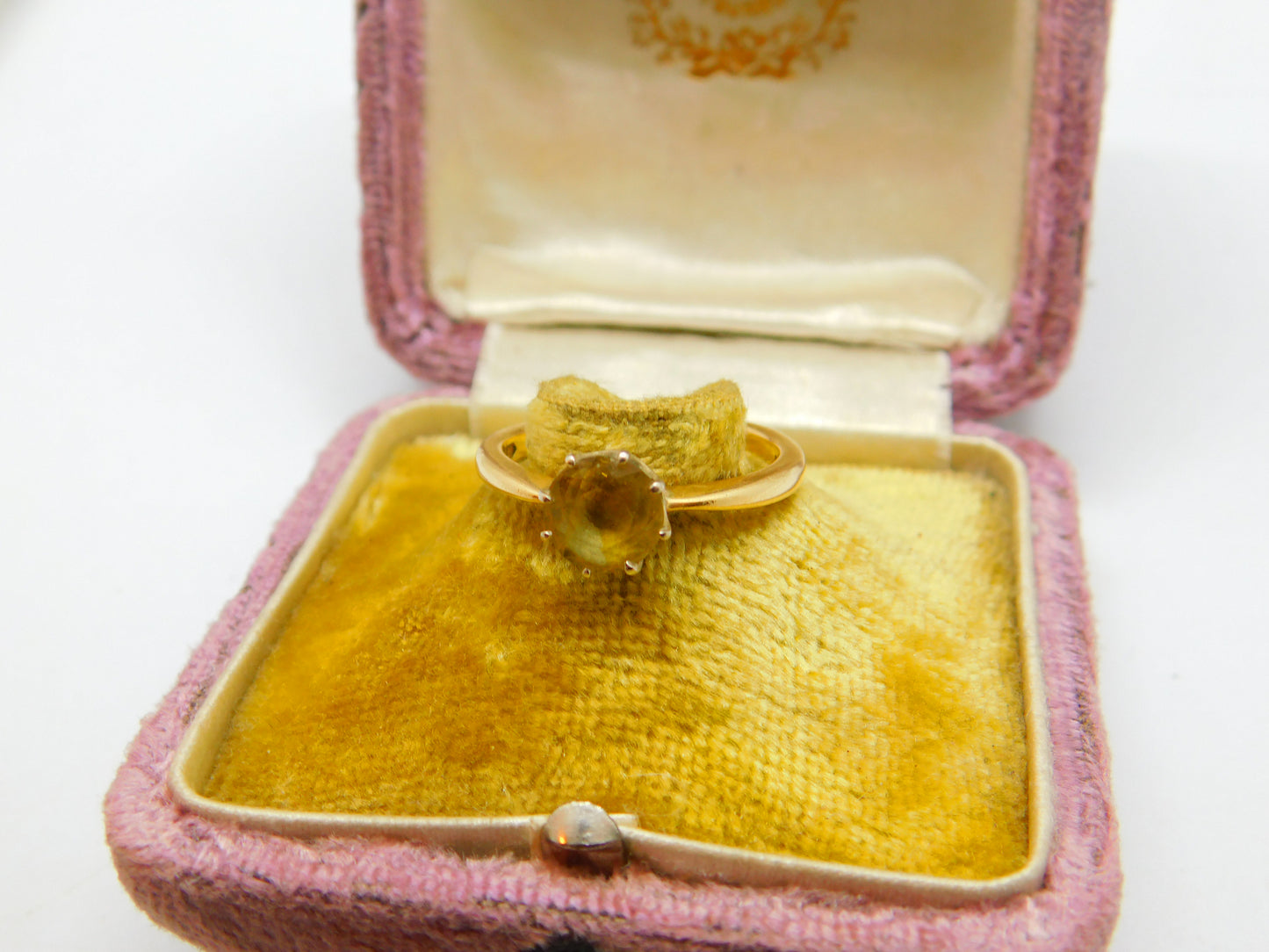 18ct Yellow Gold & Yellow Sapphire Solitaire Ring Vintage 1994 London