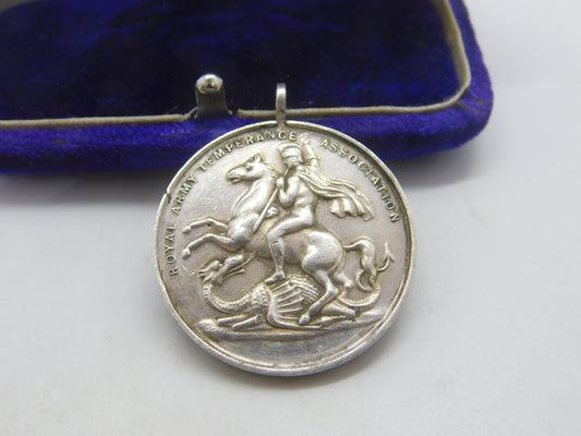 WW1-era Sterling Silver Royal Army Temperance Association Medal Antique 1915