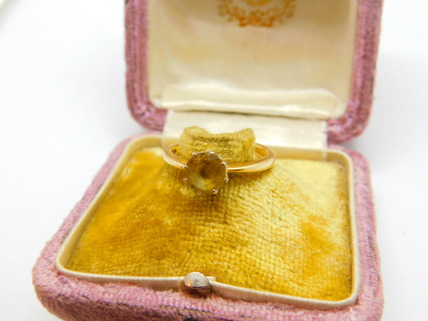 18ct Yellow Gold & Yellow Sapphire Solitaire Ring Vintage 1994 London