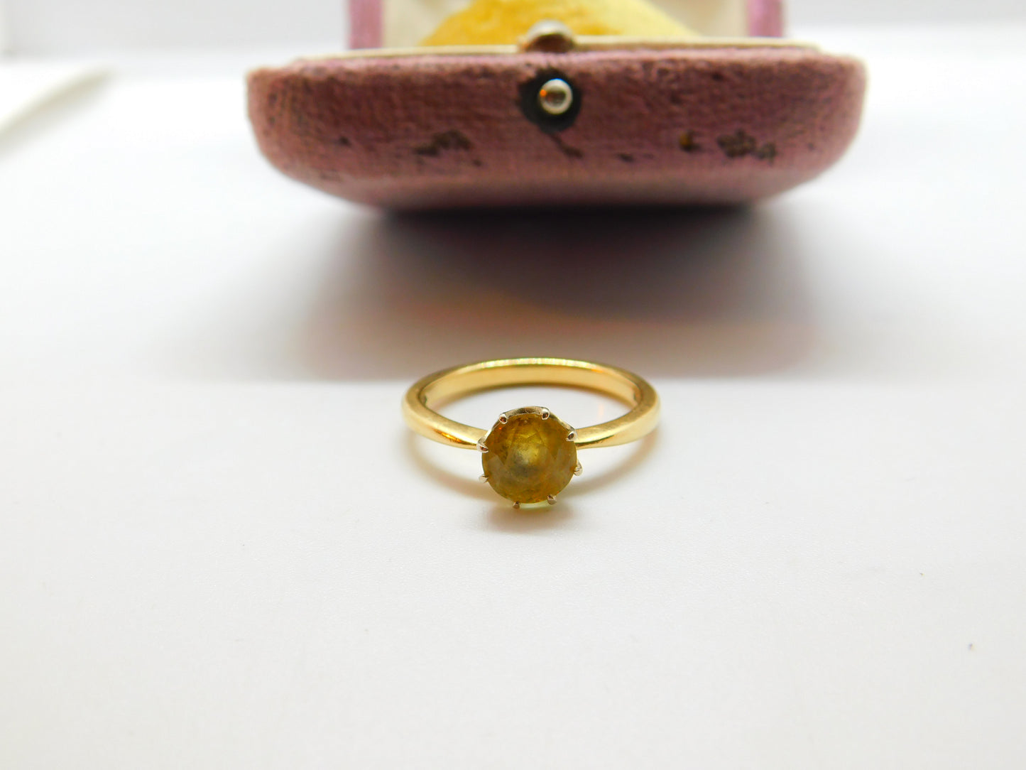 18ct Yellow Gold & Yellow Sapphire Solitaire Ring Vintage 1994 London