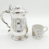 George II Sterling Silver Large Lidded Tankard Antique 1758 London