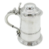 George II Sterling Silver Large Lidded Tankard Antique 1752 London