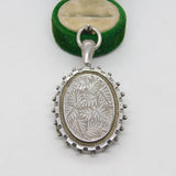 Victorian Sterling SIlver Fern Leaf Sweetheart Locket Antique 1881 Birmingham