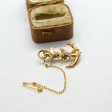 Edwardian 9ct Gold Anchor of Hope Swallow Sweetheart Brooch c1910 Antique
