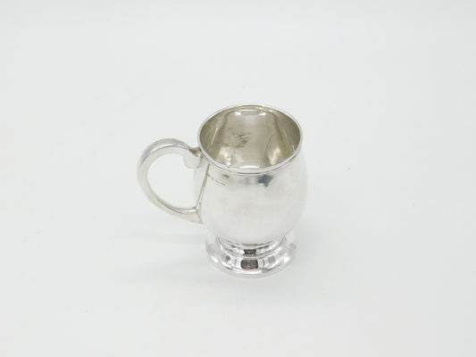 Sterling Silver Bulb Shaped Christening Mug Antique 1931 Birmingham Art Deco