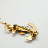 Edwardian 9ct Gold Anchor of Hope Swallow Sweetheart Brooch c1910 Antique