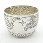 Victorian Sterling Silver Floral Pattern Sugar Bowl Antique 1896 Birmingham
