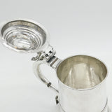 George II Sterling Silver Large Lidded Tankard Antique 1752 London