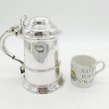George II Sterling Silver Large Lidded Tankard Antique 1752 London