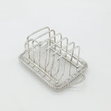 Edwardian Sterling Silver Toast Rack with Integrated Crumb Tray 1908 London