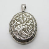 Victorian Sterling Silver Aesthetic Mourning Locket 1879 Antique Birmingham