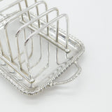 Edwardian Sterling Silver Toast Rack with Integrated Crumb Tray 1908 London