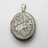 Victorian Sterling Silver Aesthetic Mourning Locket 1879 Antique Birmingham