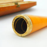 Art Deco Boxed 9ct Gold & Block Amber Large Cigar Holder Antique Birmingham