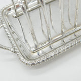 Edwardian Sterling Silver Toast Rack with Integrated Crumb Tray 1908 London
