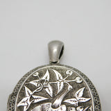 Victorian Sterling Silver Aesthetic Mourning Locket 1879 Antique Birmingham