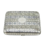 19th Century Russian .875 Silver Niello Enamel Cigarette Case Antique 1893 Moscow
