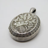 Victorian Sterling Silver Aesthetic Mourning Locket 1879 Antique Birmingham